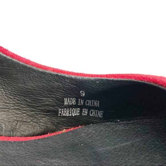 Jeffrey Campbell red suede heels with silver flare heels - Picture 6 of 8